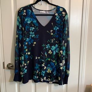 Susan Graver printed liquid knit shirt